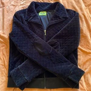 Y2K Juicy Couture Quilted Velour Zip Up Jacket (Size Large)